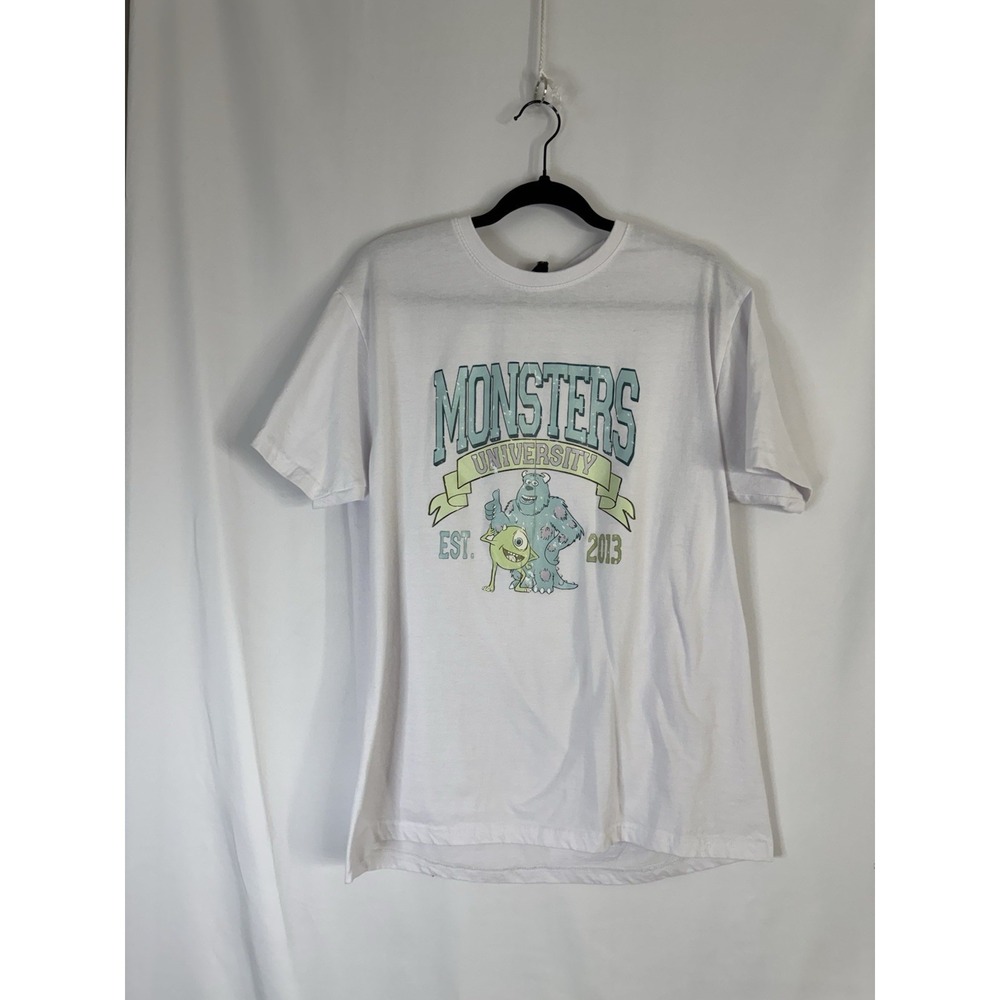 Disney Pixar Monsters University White Graphic Tee Mike Sulley Mens Unisex